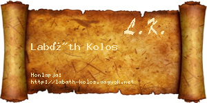 Labáth Kolos névjegykártya